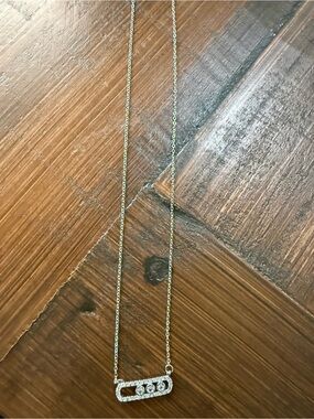 Stainless steel Crystal Bar Pendant Necklace - Women Jewelry